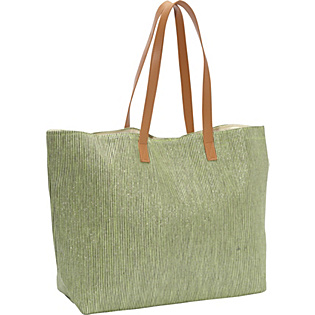Striped Metallic Paper Straw Value Beach Tote