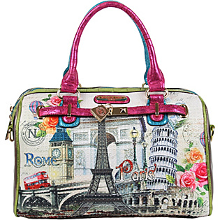 Europe Print Boston Bag