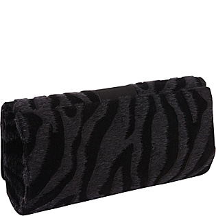 Faux Horse Hair Zebra Print Clutch