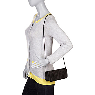 Round Corner Pleated Satin Clutch