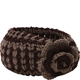Two-Tone Flower Knit Head Wrap