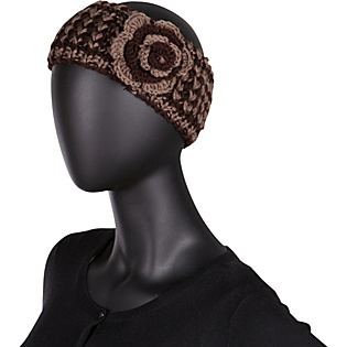 Two-Tone Flower Knit Head Wrap