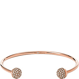 Pave Ball Cuff - Rose Gold
